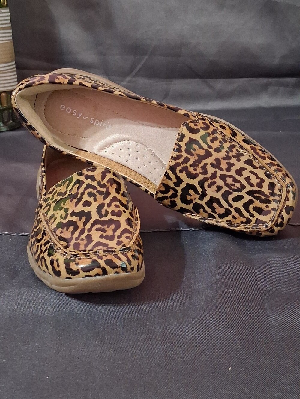 Easy Spirit Seabide Slip On Leopard Animal Print Loafers 5M NEW